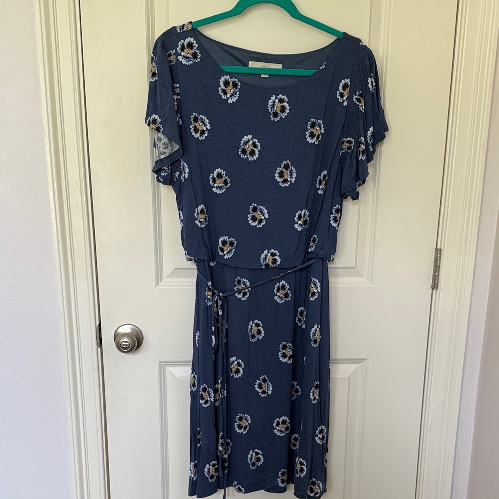 LOFT Blue Floral Dress